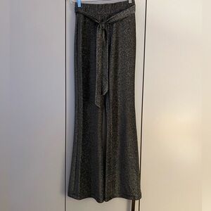 Shimmering Black Wide-Leg Pants